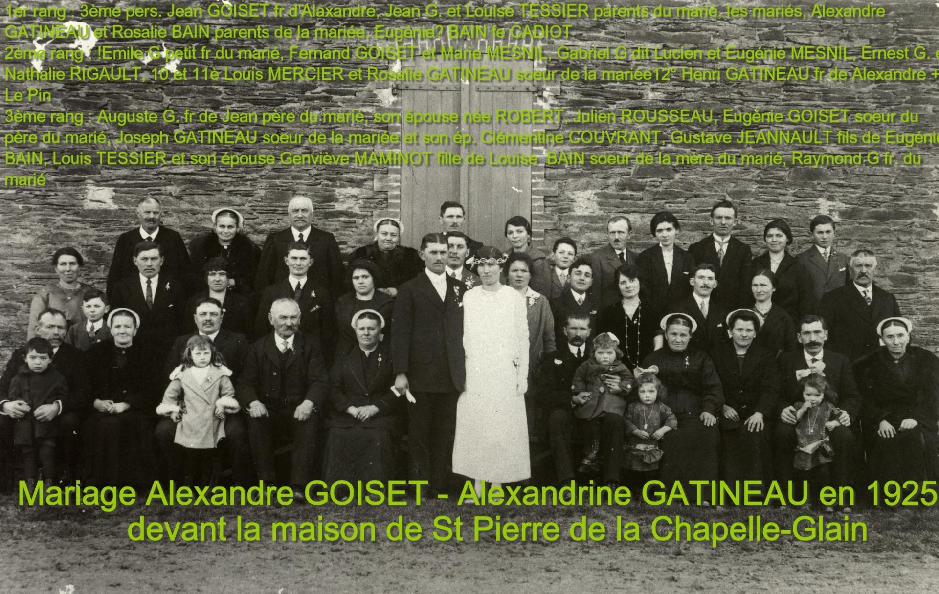 Goiset alexandre gatineau alexandrine x 1925 la chapelle glain photo groupe 2