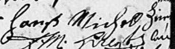 Zimmermann jean michel signature au deces de fredericus en 1729